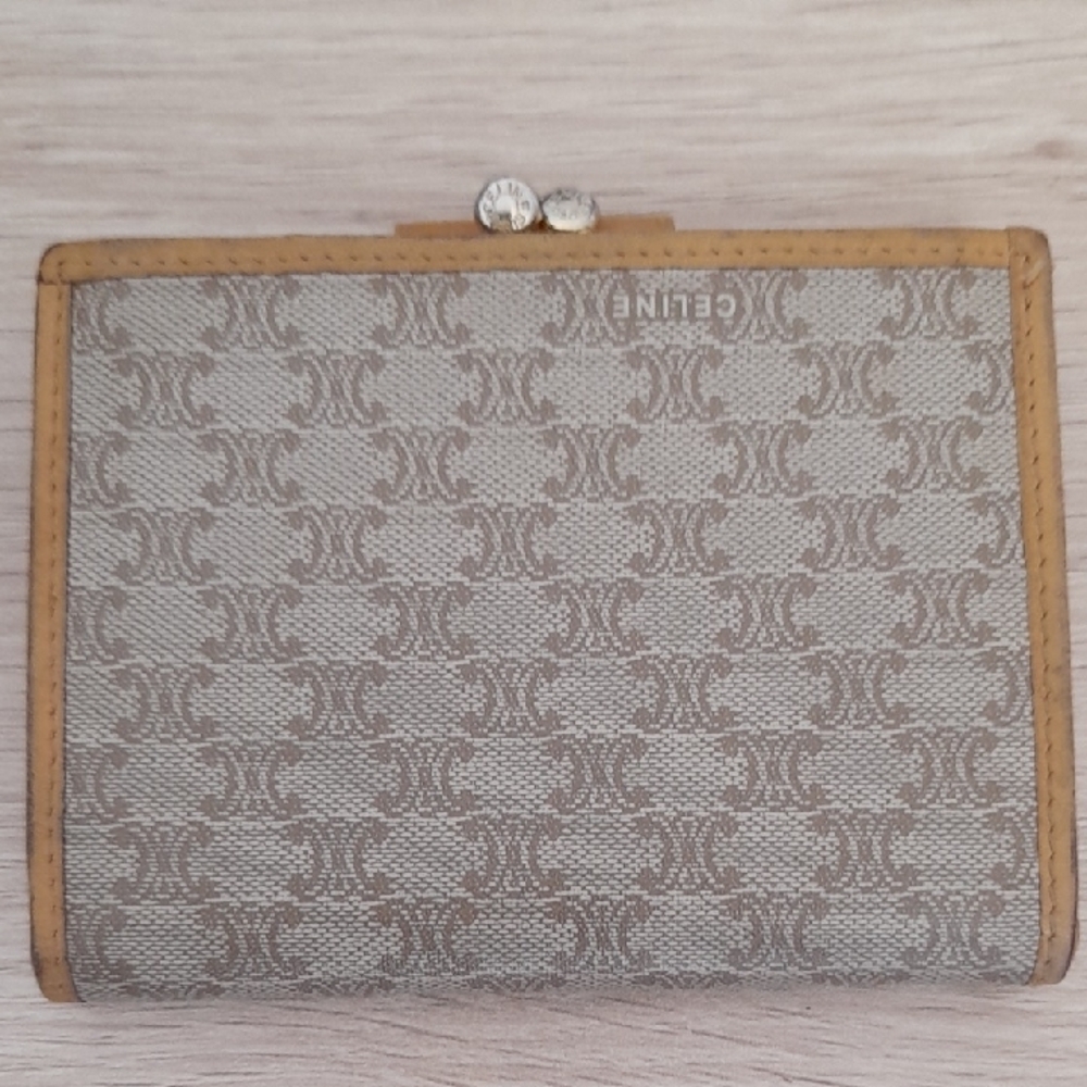 Celine Tan and Brown Patterned Wallet - Picture 3 of 8